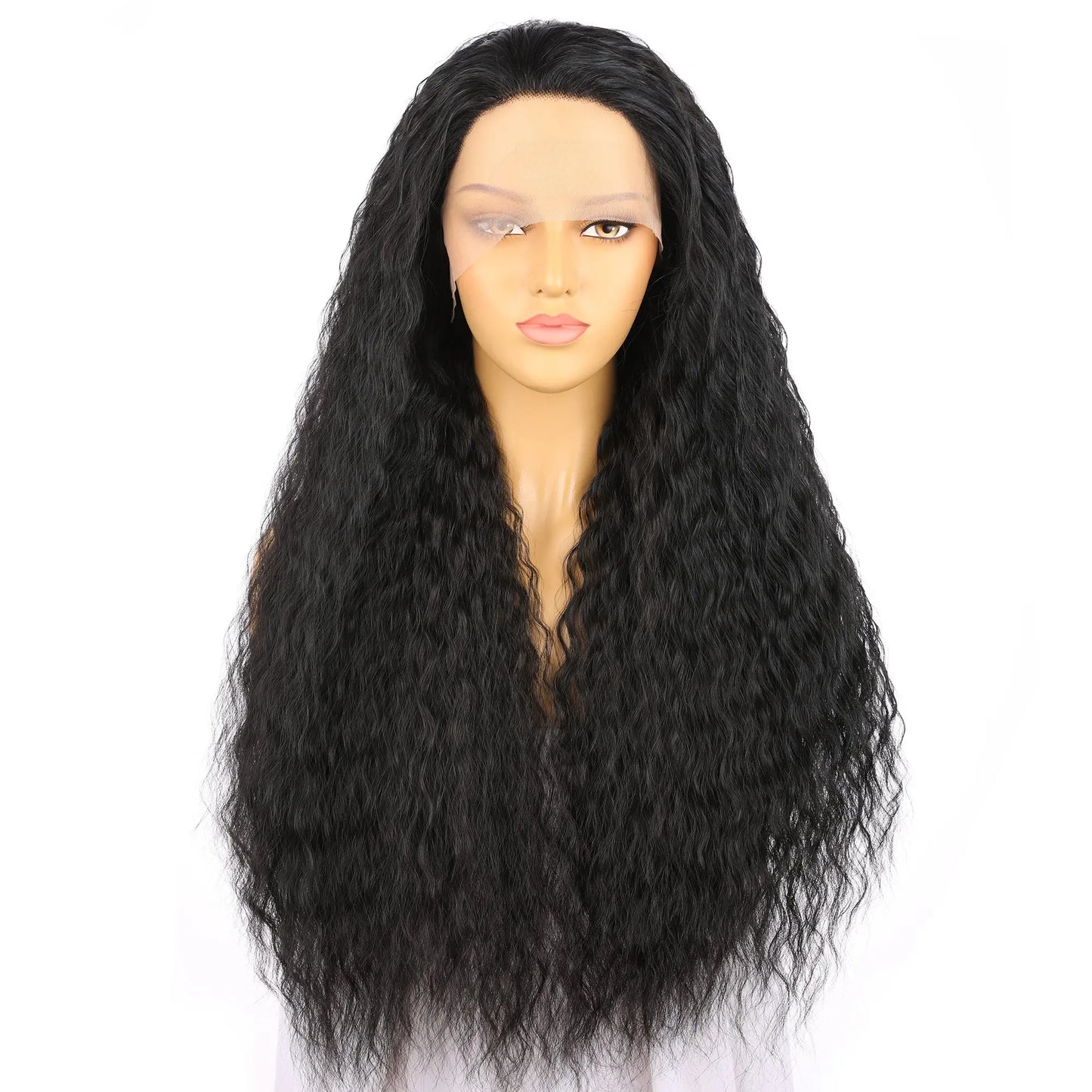 Custom Wholesale black human blend hair lace front wig wigworld