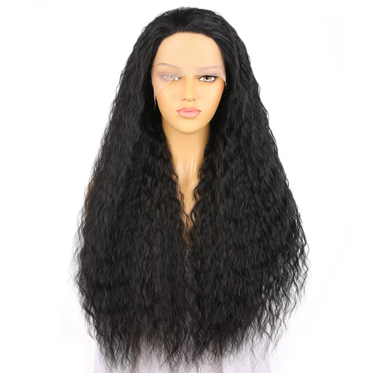 Custom Wholesale black human blend hair lace front wig wigworld