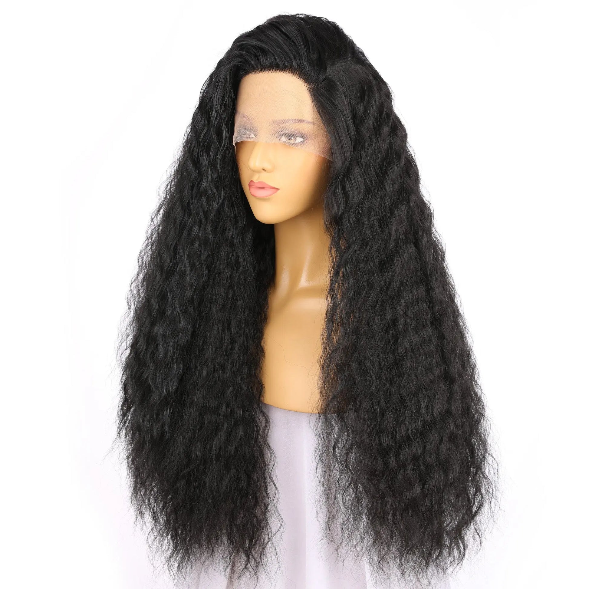 Custom Wholesale black human blend hair lace front wig wigworld