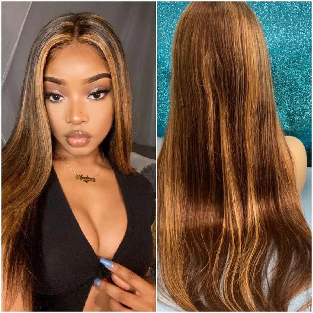 Custom Wholesale Mixed Brown Blonde 4/27 Color Lace Wig