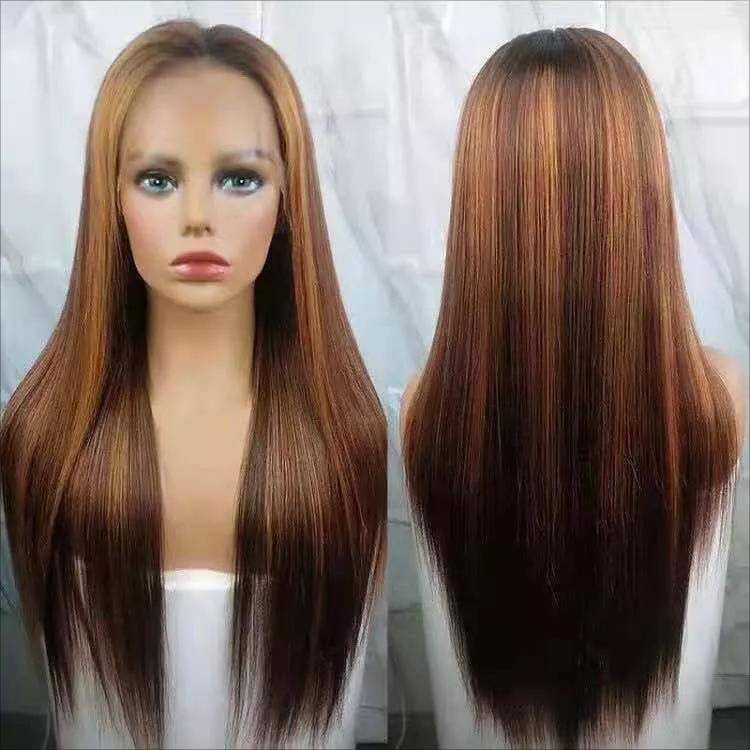 Custom Wholesale Mixed Brown Blonde 4/27 Color Lace Wig