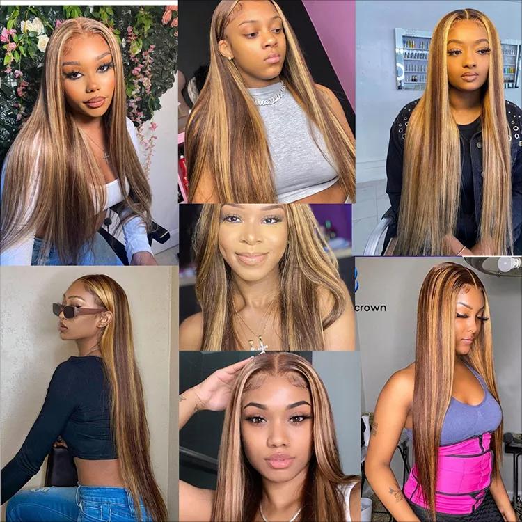 Custom Wholesale Mixed Brown Blonde 4/27 Color Lace Wig